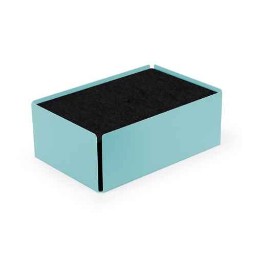 CHARGE-BOX pastel turquoise felt black