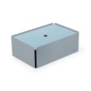 CHARGE-BOX gris petit-gris cuir bleu clair