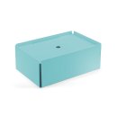 CHARGE-BOX turquoise pastel cuir bleu-fumé