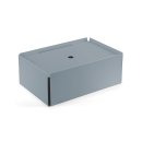 CHARGE-BOX gris petit-gris cuir bleu-fumé