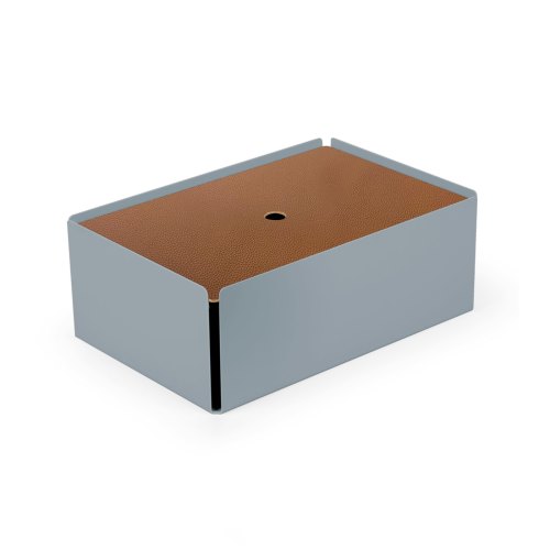 CHARGE-BOX gris petit-gris cuir cuivre
