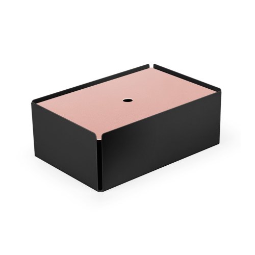 CHARGE-BOX noir cuir rosé