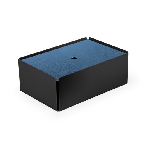 CHARGE-BOX schwarz Leder rauchblau
