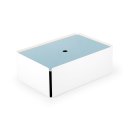 CHARGE-BOX white leather light blue