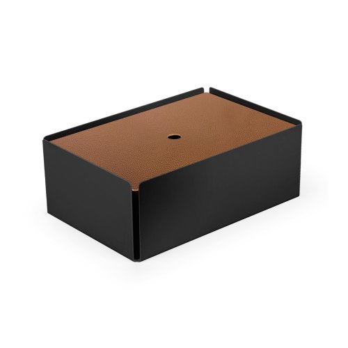CHARGE-BOX noir cuir cuivre